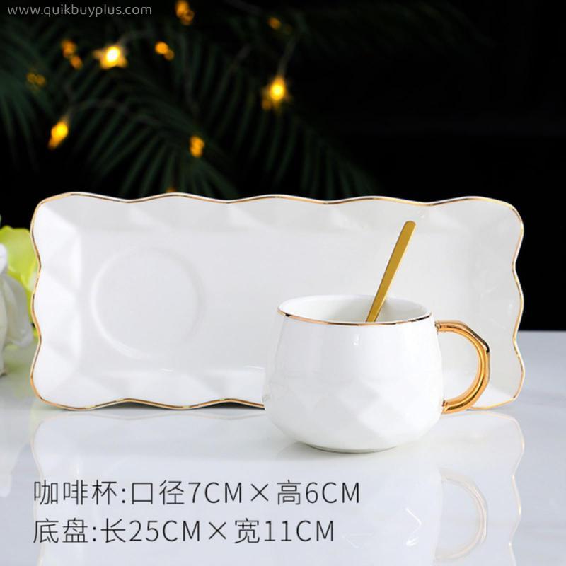 China Ceramic Cups Coffee Mugs Drink for Mugs  Tea Cup and Saucer Creative Coffee Cup Set for holiday wedding Birthday gifts