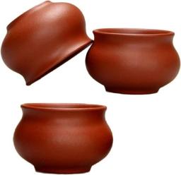 Chinese Kongfu Tea Sets,Kongfu Tea Cup,Handmade Original Purple Clay Teacups 3Pcs/Set