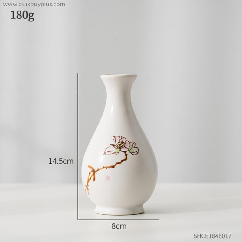 Chinese Style Painting Vase Decorative Ceramic Vase Dried Flowers Living Room Home Decoration Accessories Aesthetic Room Decor