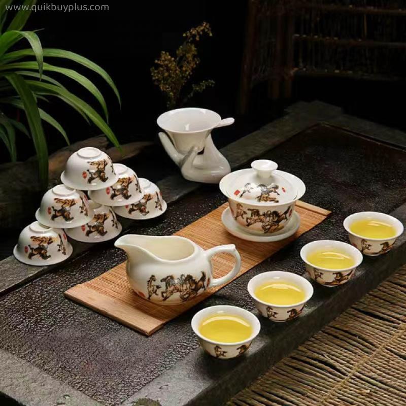 Chinese Tea Set Porcelain Teapot Kung Fu Teaware Tea Ceremony Gaiwan Tea Services Ceramic Tea Bowl Gifts Portable Travel Tea Cup