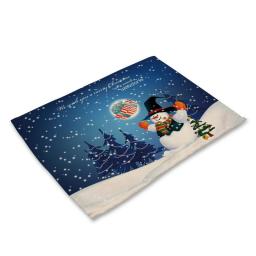 Christmas Carnival Santa Claus Print Anti-Slip Anti-Fouling Kitchen Table Placemat Placemats Insulation Pads Easy to Clean