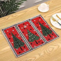 Christmas Decoration Supplies, Knitted Cloth Placemats, Creative Knitted Placemats, Tablecloths, Small Tree Models