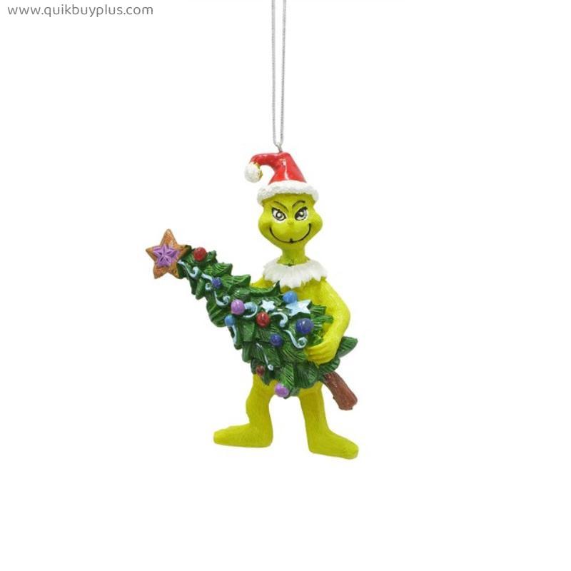 Christmas Ornaments Tree Christmas Decorations Creative Decoration Wooden Grinch Accessories Christmas Pendant Decoration