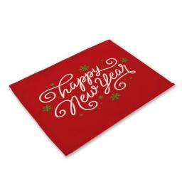 Christmas Series Cotton and Linen Fabric Placemats Kitchen Table Decoration for Outdoor Family Party Dining Decoration