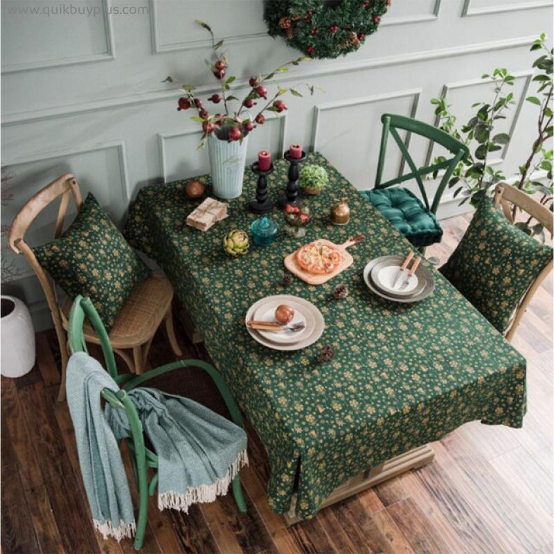 Christmas Tablecloth Golden Table Cover Rectangular Tablecloths For Table Linen Cotton Tablecloth New year's Tablecloth Coat