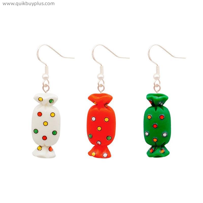 Cinmo Trendy Simulation Christmas Candy Resin Drop Earrings Exquisite Colorful Cartoon Women Earrings Hot Sale Party Accessories