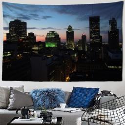 City Night View Tapestry Scenery Wall Hanging Aesthetics Room Home Decor Background Wall Decor