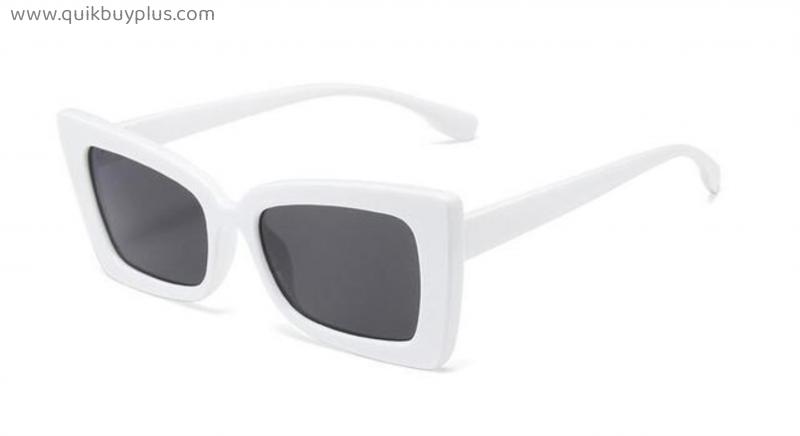 Classic Retro Square Sunglasses Women Luxury Brand Vintage Lens Big Gradient Rectangle Sun Glasses Female Popular White Eyewear