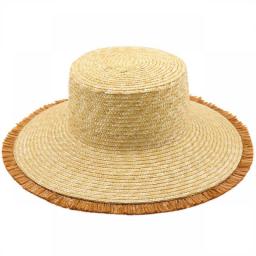 Classical Fringed Wheat Straw Hat For Girl Big Wide Brim Jazz Hat Beach Women Sun Hat Holiday Bonnet Summer Kuntucky Derby Cap