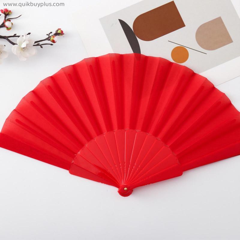 Classical Plastic Folding Fan Chinese Style Retro Hand Held Fan Floral Dance Performances Custom Fan Wedding Gift for Guest