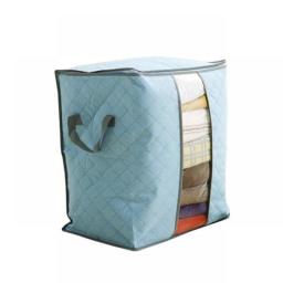 Clothing Organizer Storage Bag Folding Non Woven Clear Window Clothes Blanket Quilt Closet Organizer Boxes