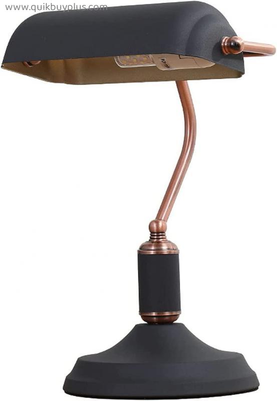 Cocostor Art Deco Table Lamps Antique Bankers Lamp Classic Desk Lamp with Wrought Iron Shade Adjustable Bedside Reading Lamp Vintage Table Lamp (Size : 27 * 34 * 18cm)