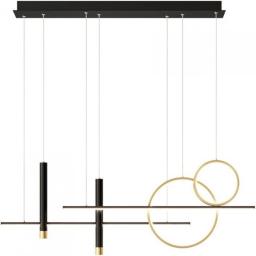 Cocostor Modern Creative Black Chandelier, Minimalist Personality Pendant Lighting for Room LED Hanging Ceiling Light with Spotlight Kitchen
