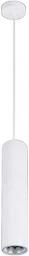 Cocostor White Long Tube Chandelier LED Restaurant COB Pendant Light Mounted Cylindrical Suspension Light Dining Room Table Hanging Lamp