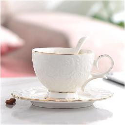 Coffee Cup Ceramic Cups And Saucers Set Continental Tea Set Coffee Cup White Porcelain Afternoon Tea Cup Set Coffee Mugs (Color : C)