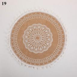 Coffee Cup Mats Woven Placemats Printed Jute Placemats Tassel Placemat Vase Cushions Furniture Decoration Heat Insulation