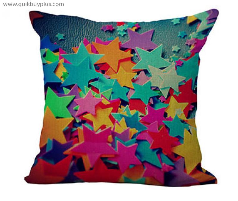 Colored Pencil Umbrella Feather Flax Pillow Gift Home Office Decoration Pillow Bedroom Sofa Car Cushion Cover