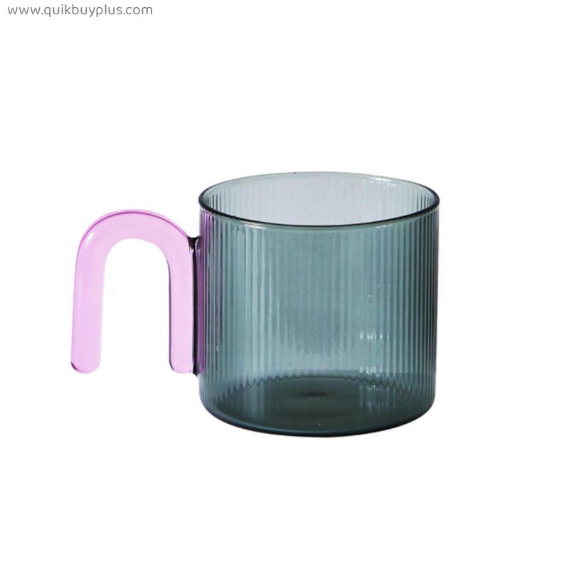 Colorful Handle Ripple Coffee Cup Heat resistance Glass Mug Milk Tea Office Cups Drinkware Birthday Gift coffee mugs