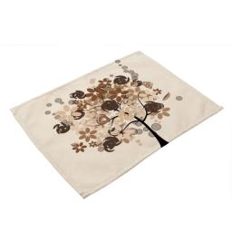 Colorful Tree of Life Printed Table Cloth Non-Slip Anti-Fouling Kitchen Table Placemats Easy to Clean