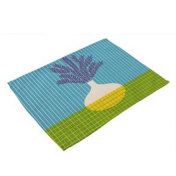 Colorful vase illustration series printing heat-resistant non-slip anti-fouling kitchen table placemats are easy to clean