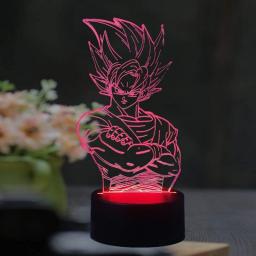 Cool Saiyan Son Goku Z Kakarot Vegeta 3D LED Illusion Night Light 7 Cambia Colore Anime Action Figures Lampada Da Tavolo Per Feste Decorazioni Per La Casa Bambini Ragazzi Giocattoli