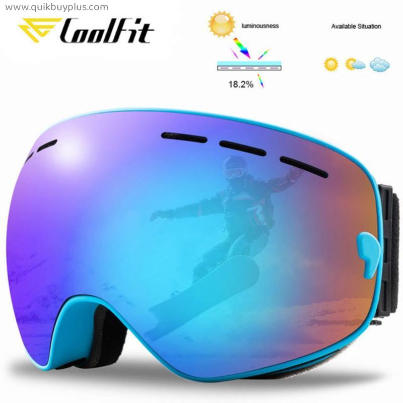 Coolfit NEW Double Layers Anti-Fog Ski Goggles Snow Snowboard Glasses Snowmobile Eyewear Men Women Outdoor Sport Ski Googles