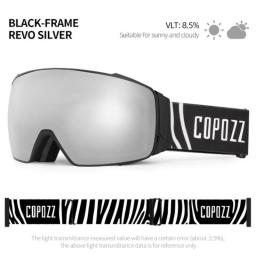 Copozz Magnetic Ski Goggles Anti-Fog Winter Snowmobile Glasses Double-Layers UV400 Protection Men's Polarized Skiing Eyewear Set