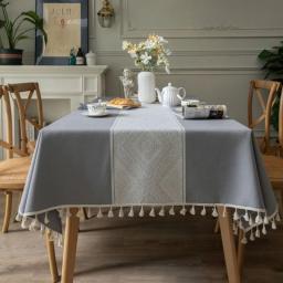 Cotton Linen Decorative Tablecloth for Table Dining Table Cloth Cover Rectangular Tablecloths Home Kitchen Party Decoration