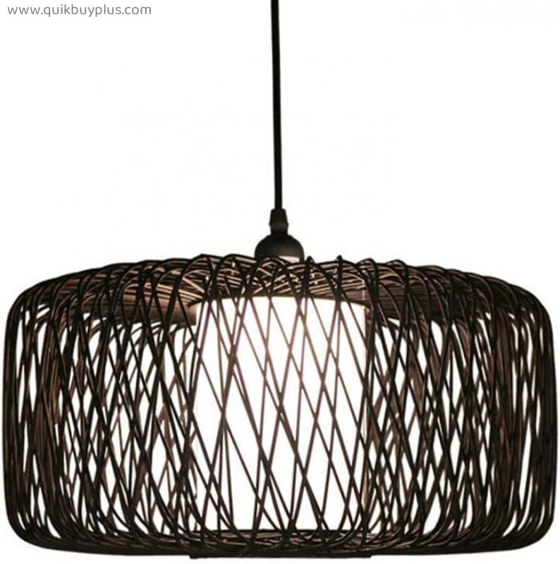 Courtyard Bamboo Light Fixture Chinese Style Retro Ceiling Hanging Wicker Lamp Antique Lamps Bamboo Pendant Light Bamboo Lantern Rattan Handwoven Pendant Lamp Birdcage Chandelier ,Home chandelier Mode