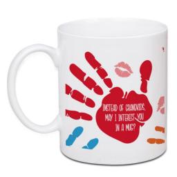 Creative White Ceramic Coffee Mugs and Cups With Colorful Handprint Funny Coffee Cup Drinkware Cocoa Beer Mug Family Gifts 11oz