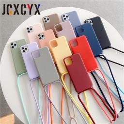 Crossbody Necklace Strap Lanyard Cord Silicone Phone Case For Iphone 13 MiNi 12 Pro Max 11 Pro Max X XR XS Max 6S 7 8 Plus Cover