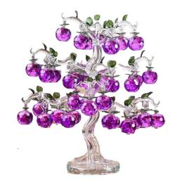 Crystal Apple Tree Figurines Christmans Ornament Wealth Lucky Tree Showpiece Great Housewarming Health Healing Gift Home Decor