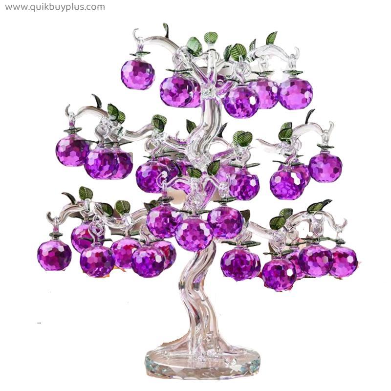 Crystal Apple Tree Figurines Christmans Ornament Wealth Lucky Tree Showpiece Great Housewarming Health Healing Gift Home Decor