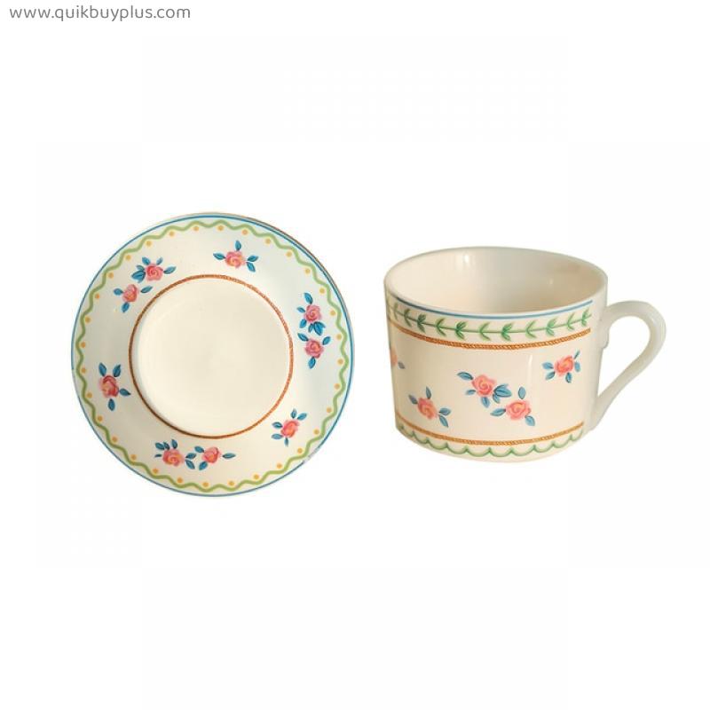 Cup and Saucer Set Ceramic Coffee Latte Cup Scented Tea Cups Floral Coffee Mugs Sets for Girls Women