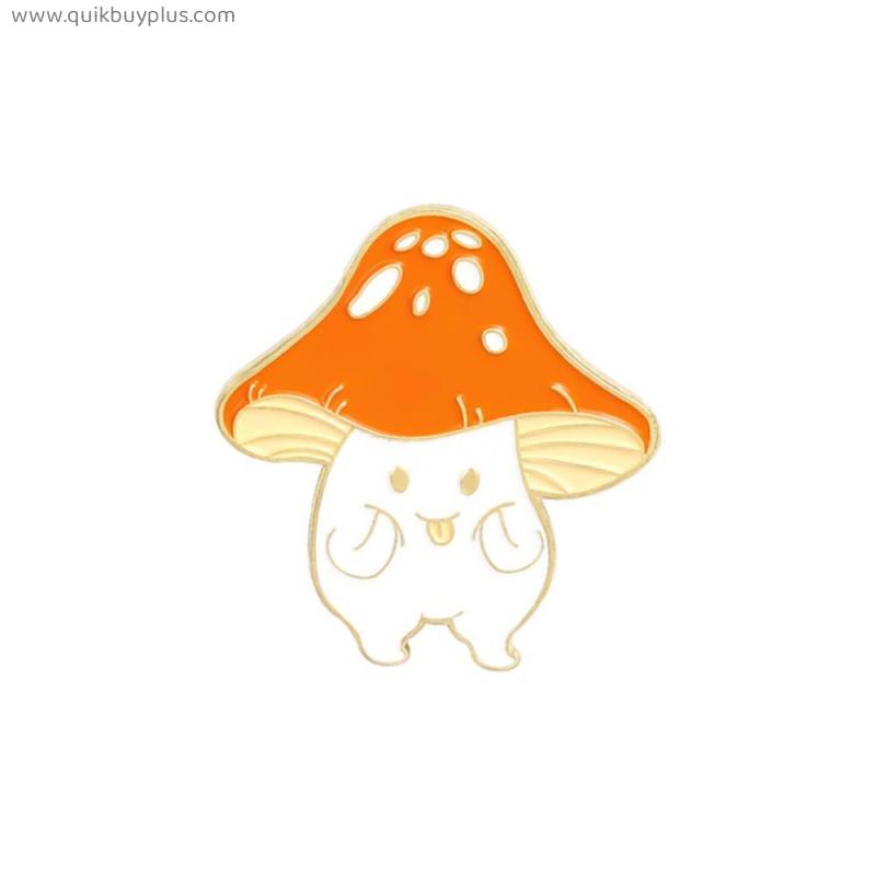 Custom Animal Enamel Pins Cute Mushroom Collection Funny Play And Sing Singer Brooches Lapel Cartoon Jewelry Gift For Kid Friend