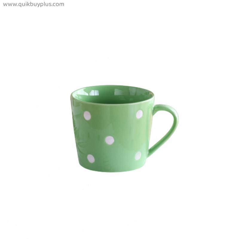 Cute 200ml Polka Dot Coffee Mugs Milk Cup Ceramic Creative Juice Water Mug Home Drinkwares Red Pink