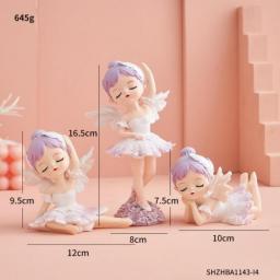 Cute Ballet Girl Miniature Figurines Doll Home Decor Angel Resin Statue Kawaii Room Decor Children Toys Fairy Garden Decor Gift