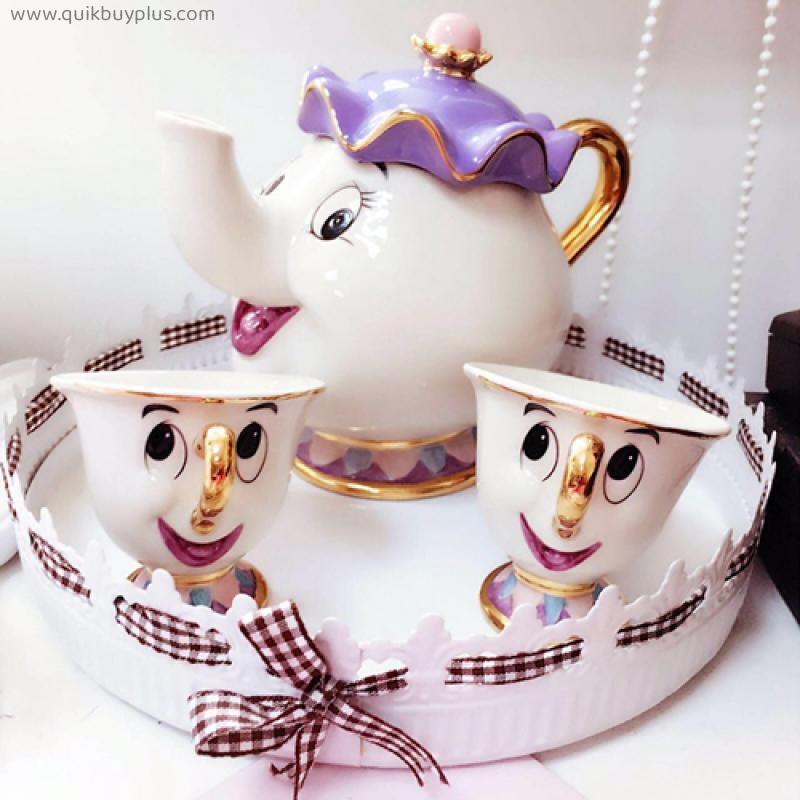 Cute Cartoon Beauty And The Beast Coffee Tea Set Mug (Without Tray)