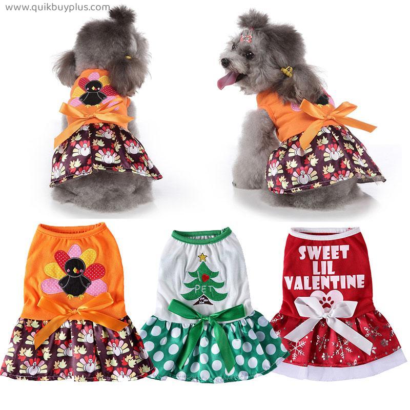 Cute Halloween Pet Cat Dresses for Small Dog Clothing Cosplay Cat Costume Christmas Dress Up Skirt Dog Dress Puppy Chihuahua