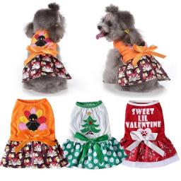 Cute Halloween Pet Cat Dresses For Small Dog Clothing Cosplay Cat Costume Christmas Dress Up Skirt Dog Dress Puppy Chihuahua