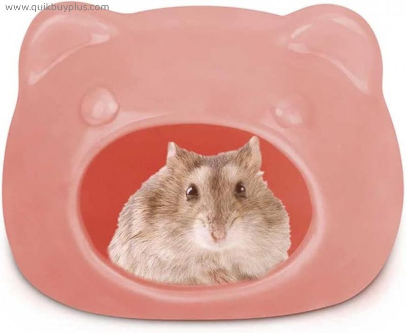Cute Hamsters Ceramic Nest Hamsters Cave Pet House Cat Head Shape Hideout Suitable Bath House for Small Animal Pet (Color : B)