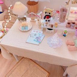 Cute Room Decor Simple Plaid Table Cloth Waterproof Rectangular Tablecloths Party Decoration Coffee Tables Table Cover Nappe