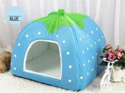 Cute Strawberry Pet Dog Cat House Foldable Warm Soft Winter Dog Bed Sofa Cave Puppy Dog House Kennel Nest For Small Dogs Cats
