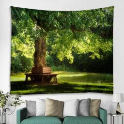 Cute Tapestry Natural Tree Forest Tapestry Wall Mount Landscape Wall Carpet Wall Mounted Tapestry Tree Wall Cloth Beautiful Tree Tapestry 200*150cm