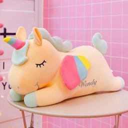 Cute unicorn plush toy high quality pink sweet horse girl home decor sleeping pillow gift for kids