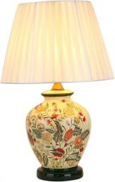 DXYSS Table Lamps for Bedroom Bedside Table Lamps Ceramic Desk Lamp White Fabric Shade European Bird Painting Desk Nightstand Light for Living Room, Bedroom, Office