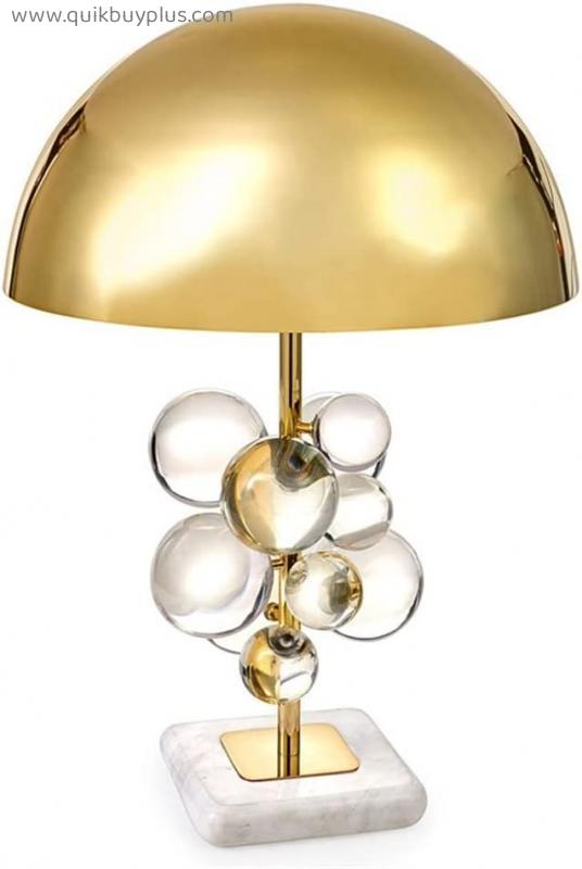 DXYSS Table Lamps for Bedroom Color Crystal Ball Table Lamp Metal Mushroom Lampshade Bedside Lamp Luxury Nightstand Light Decoration for Bedroom Office Home Office Gifts (Color : Colored)