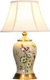 DXYSS Table Lamps For Bedroom Hand-Painted Glaze Ceramic Table Lamp Flower And Bird Desk Lamp Chinese Style Table Light For Living Room Bedroom Bedside