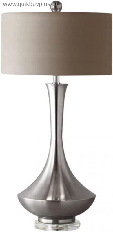 DXYSS Table Lamps for Bedroom Unique Metal Table Lamp Modern Bedside Desk Lamps with Fabric Lampshade Night Light for Bedroom Office Cafe Living Room E27 Bulb (Color : Gold, Size : 77cm/30.3inch)