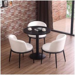 DZFURNIT Business Dining Table Set Space-Saving Furniture, Coffee Round Table Tea Table Restaurant Hotel Office Leather Reception Negotiation Bakery Lounge Cinema Simple Balcony Living Room